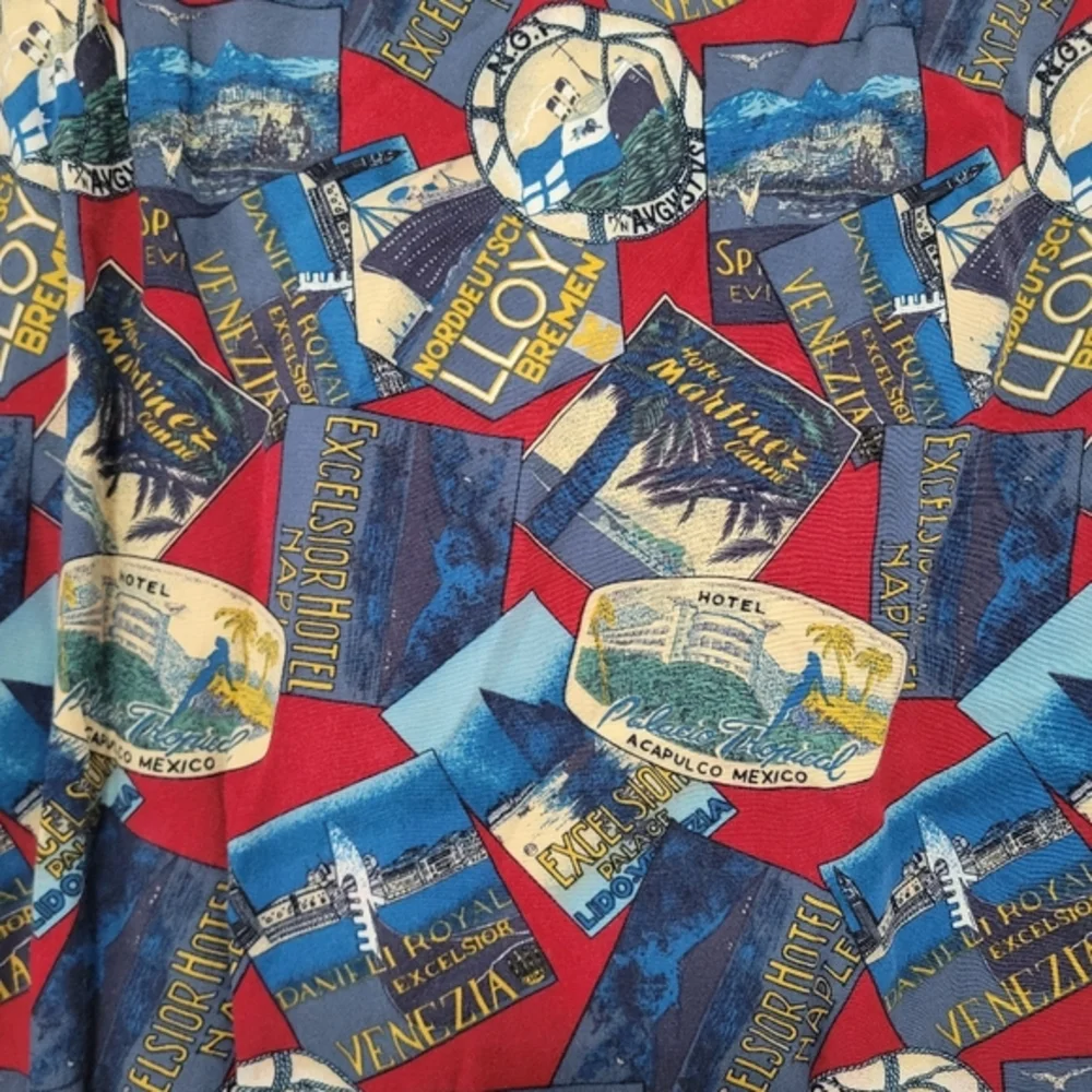 Polo Ralph Lauren Men's Vintage Hawaiian Shirt Size‎ XL Red Blue Vacation Travel